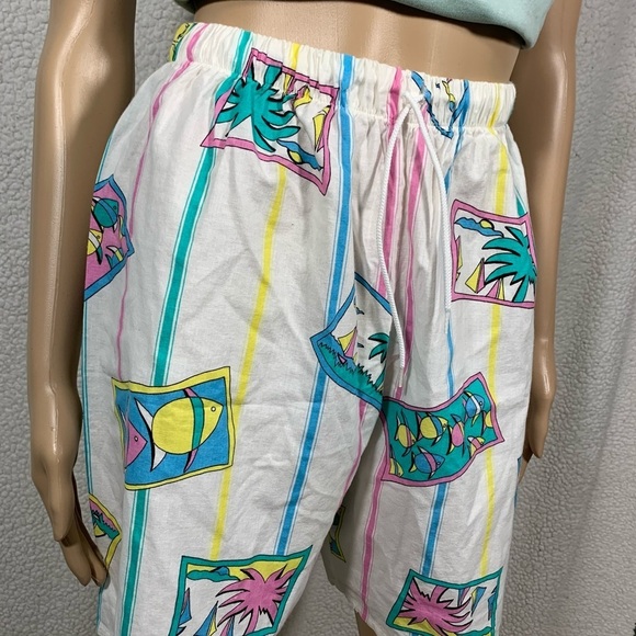 Vintage 80’s Justin Allen Women’s High Waisted Beach Cotton Shorts size Large - Picture 2 of 7